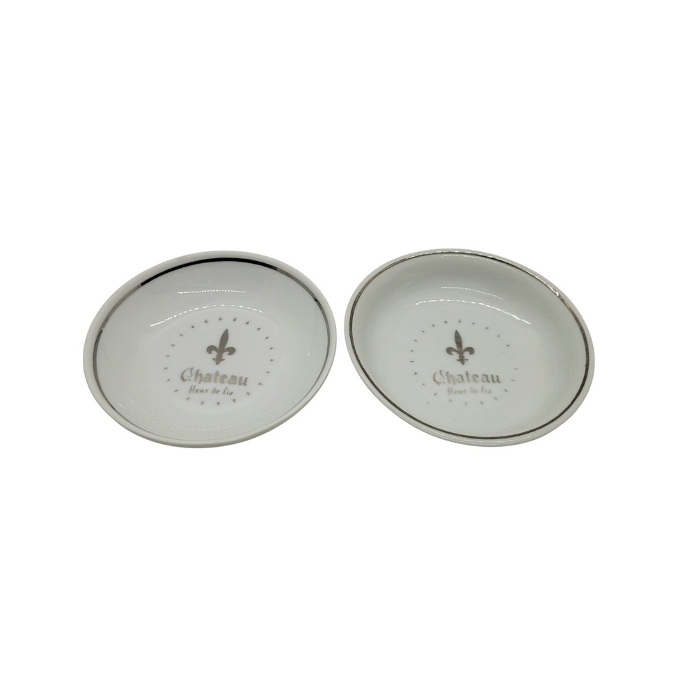 Vintage Japan‎ Chateau Fleur de Lis Small Porcelain Bowls Butter Pat Set of 2
